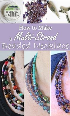 Christmas Jewelry Diy, Beautiful Beaded Necklaces, Multi Strand Beaded Necklace, Diy Jewelry Tutorials, Diy Collier, Jewelry Tips, Beaded Necklace Diy, Homemade Jewelry, Beaded Jewelry Patterns