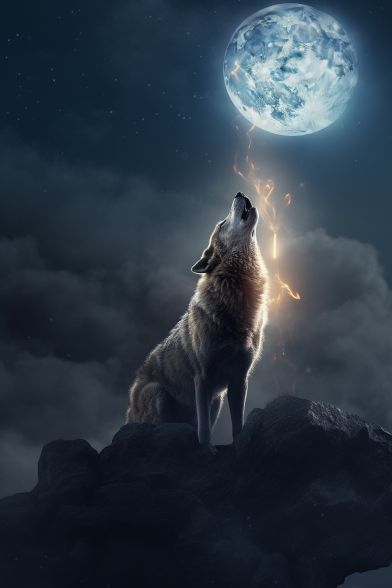 Wolf and Moon Symbolism and Poem Wolf Moon Wallpaper, Moon Symbolism, Andre Kohn Art, Luna Wolf, Moon And Wolf, Wolf Dark, Fool Moon, Wolf Art Fantasy, Wolf And Moon