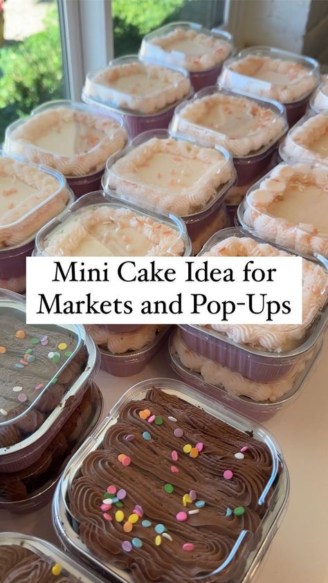 You know how much I love cake slices, especially for selling at farmer’s markets and pop ups but I think I like these tins even more. No… | Instagram Best Foods To Sell At Farmers Market, Mini Cakes For Farmers Market, Best Baked Goods To Sell At Farmers Market, Farmer Market Baked Goods, Best Farmers Market Ideas, Farmers Market Cupcake Display, Foods To Sell At Farmers Market, Best Things To Sell At Farmers Market, Farmers Market Set Up Baked Goods