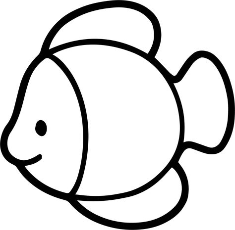 2 Fish Drawing, Easy Drawing Fish, Cute Fish Drawing Easy, Stuff To Trace, Animal Easy Drawings, Fish Cute Drawing, Fish Drawings Easy, Cute Coloring Pages Easy, How To Draw A Fish