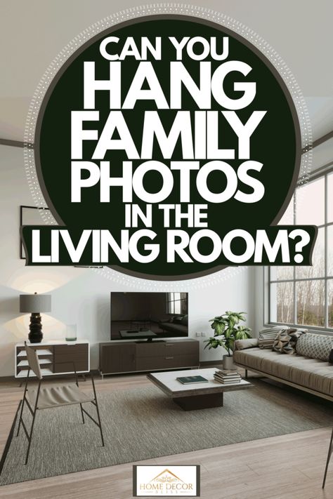 Can You Hang Family Photos In The Living Room? - Home Decor Bliss Modern Ways To Display Family Photos, Where To Place Family Photos In Home, Photo Gallery Living Room, Canvas Prints On Wall Layout Living Room, Living Room Family Picture Wall Ideas, Where To Hang Pictures In Living Room, Large Wall Decor Living Room Family Photos, Photo Display In Living Room, Family Portrait In Living Room