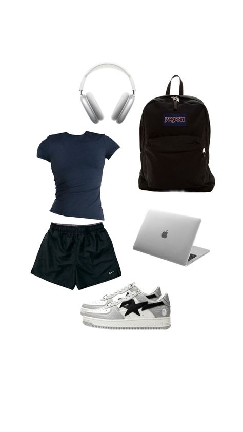 Fit For School Aesthetic, Outfit Inspo University Summer, Clothing Bundle Aesthetic, Casual Outfits School Summer, Clothing Inspiration Aesthetic Summer, Streetwear Comfy Outfits, Summer Outfits Short Sleeve, Acubi Life Style, Trader Joes Employee Outfits