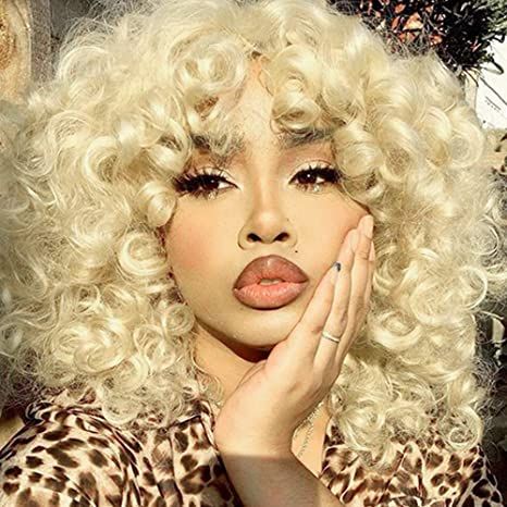 Weave Curls, Tina Snow, Blonde Afro, Blonde Curly Wig, Curly Afro Wig, Blonde Curly Hair, Short Curly Wigs, Afro Wigs, Curly Afro