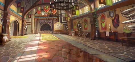 GuildHall (fatecraft) by TylerEdlinArt.deviantart.com on @deviantART Guild Hall, Adventurer's Guild, Games Design, Anime Backgrounds, Location Inspiration, Fantasy Places, Fantasy Art Landscapes, Environment Concept, Animation Background
