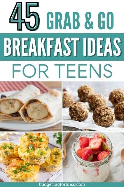 45 Grab and Go Breakfast Ideas for Teens - Budgeting for Bliss Breakfast Ideas For Teens, Grab And Go Breakfast Ideas, Breakfast Ideas On The Go, Easy Healthy Breakfast Recipes, Fast Healthy Breakfast, Cheap Breakfast, Grab And Go Breakfast, Healthy Breakfast Recipes Easy, Breakfast Fast