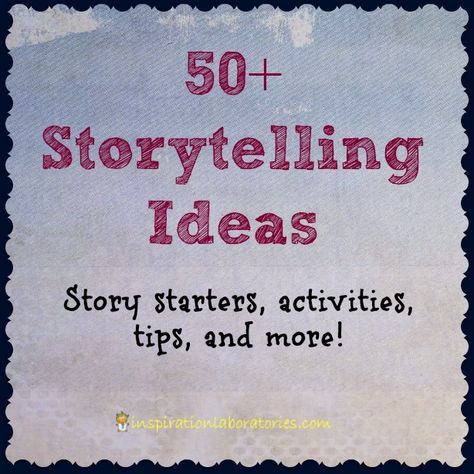 50+ Storytelling Ideas - includes story starters, activities, tips and more great ideas for telling stories! Storytelling Ideas, Story Telling Activities, Preschool Literacy, Story Starters, Teaching Literacy, Story Telling, Early Literacy, Reading Ideas, Story Writing