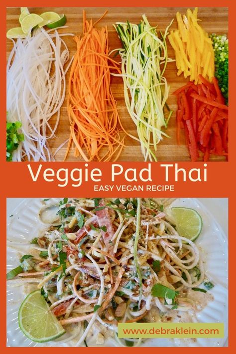 Pad Thai Easy, Veggie Pad Thai, Julienne Vegetables, Healthy Vegan Dinner, Ground Meat Recipes, Healthy Comfort Food, Healthy Veggies, Eat The Rainbow, Veggie Side Dishes