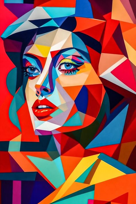 Digital ART Patchwork, Cubism Face Painting, Cubism Face Art, Cubism Art Paintings, Cubism Art Ideas, Cubism Art Ideas Easy, Cubism Art Picasso, Cubism Art Modern, Cubism Drawing