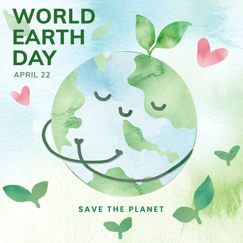 Earth Day Watercolor, Earth Watercolor, Earth Day Images, Image Of Love, Earth Day Posters, Day Earth, Love Earth, Earth Poster, World Earth Day