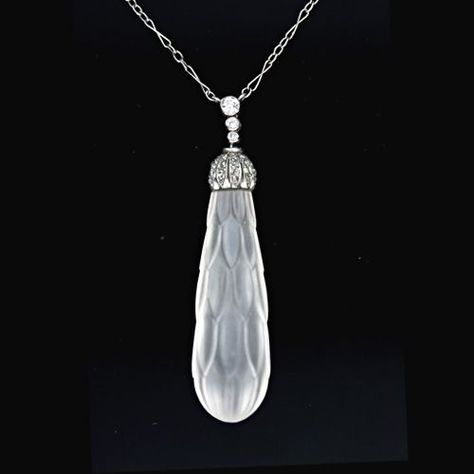 Rock Crystal Jewelry, Lux Jewelry, Platinum Pendant, Platinum Chain, Crystal Pendants, Art Deco Diamond Rings, Art Deco Pendant, Jewelry Antique, Crystal Diamond