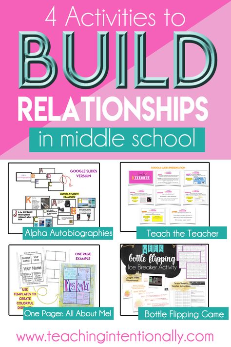 Middle School Challenge Activities, Get To Know You Activities For Middle School, Getting To Know You Middle School Activities, Homeroom Ideas Middle School, Middle School Bonding Activities, Middle School Ice Breakers First Day Of, First Year Teacher Middle School, Get To Know The Teacher Activities, Relationship Building Activities Student