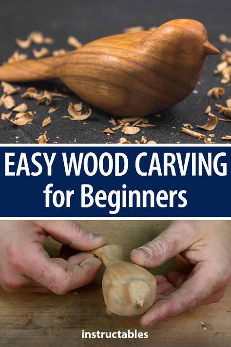 Easy Wood Carving, Carving For Beginners, Art Sculpture En Bois, Kids Woodworking Projects, Tre Kunst, Whittling Projects, Simple Wood Carving, Wood Carving For Beginners, Whittling Wood