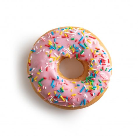 Pink Donut With Sprinkles, Donut Png Aesthetic, Donut Still Life, Donuts Photography, Circle Things, Donut Aesthetic, Donuts Aesthetic, Donut Images, Donut Pictures