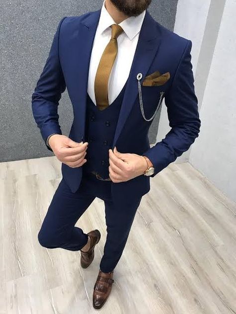 Wedding Suits Men Blue, Blue Slim Fit Suit, Terno Slim, Blue Suit Men, Slim Fit Suit Men, Mode Costume, 남자 몸, Wedding Dress Men, Dress Suits For Men