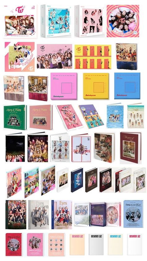 Template Twice All album Kawaii, All Twice Album List, Twice Songs List, Twice Mini Album Template, Stayc Album Template, Kpop Albums Twice, More & More Twice, Twice Album Template, Twice Template Photocard