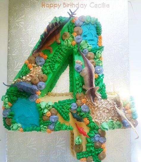 Dinosaur cake 4th birthday All buttercream 3 Shaped Dinosaur Cake, Velociraptor Birthday Cake, Roar I’m 4 Birthday Cake, Number 4 Dinosaur Cake, Roar Im 4 Birthday Cake, Dinsors Cake, Dinofour Birthday Cake, Dinosaur Cake 4th Birthday, 4 Dinosaur Cake