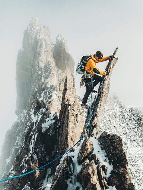 Photographer Gustav Wiking — Skarp Agent Mountain Climbing Aesthetic, Extreme Sports Photography, Rock Climbing Photography, Magazine Sport, Mountain Poster, Mountaineering Climbing, Classic Portrait, Alpine Climbing, Trad Climbing