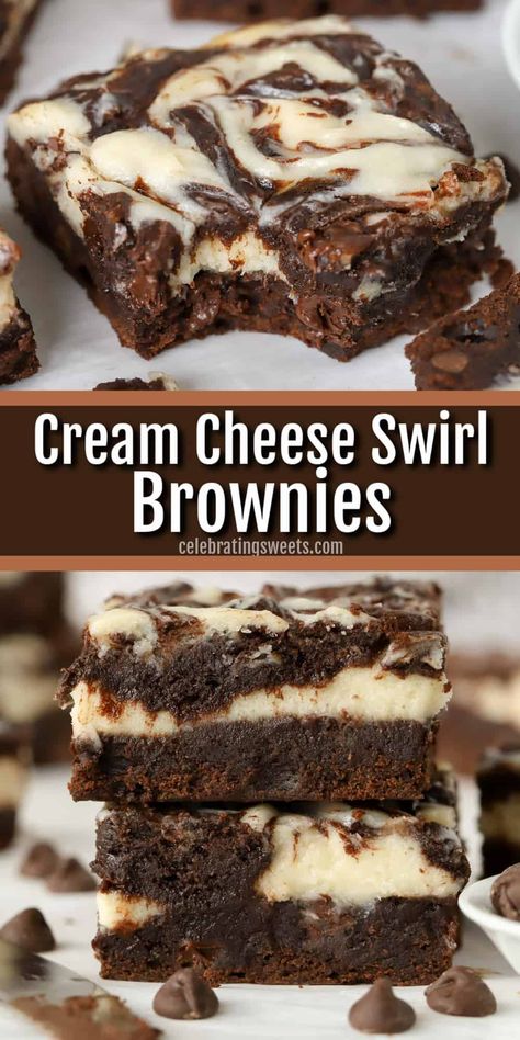 Beaux Desserts, Cheese Brownies, Cream Cheese Brownies, Brownies Recipe Homemade, Brownie Desserts, حلويات صحية, Cream Cheese Recipes, Baked Dessert Recipes, Fun Baking Recipes