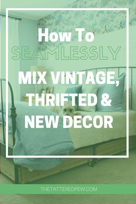 How to Seamlessly Mix Vintage, Thrifted and New Decor In Your Home » The Tattered Pew Upcycling, Using Antique Furniture To Decorate Home, Old Furniture In Modern Home, Mixing Old And New Decor, Night Sky Canvas Painting, Sky Canvas Painting, Modern And Vintage Decor, Modern Vintage Bedrooms, Beginners Canvas Painting