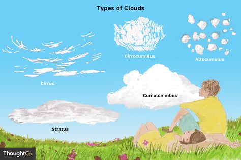 Easily recognize and name the 10 basic cloud types based on a cloud's shape and height in the sky. Plus, learn what each tells about the weather. Nature, Weather Kindergarten Activities, Clouds Science, Clouds Images, Cloud Types, Types Of Clouds, Kinds Of Clouds, Cloud Type, Weather Science