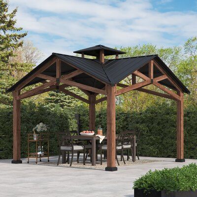 Pergolas, Outdoor Kitchen Awning, Gable Roof Exterior Design, Cedar Patio Cover, A Frame Patio Cover, Gazebo Design Outdoor, Outdoor Oasis Backyard With Pool, Outdoor Pergola With Roof, Simple Gazebo