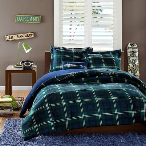 Plaid Comforter, Blue Comforter Sets, Plaid Bedding, Blue Comforter, Twin Xl Comforter, Blue Pillows Decorative, Plaid Quilt, Bedding Sets Online, Queen Comforter Sets