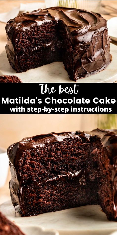 Sock It To Me Cake Recipe, Matilda Chocolate Cake, Chocolate Cake Layers, Funnel Cakes, Chocolate Cake Recipe Moist, Chocolate Fudge Frosting, Potluck Desserts, Cake Aesthetic, Making Cake