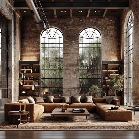 20+ Neo Classic Industrial Interiors Blending Heritage and Innovation • 333+ Images • [ArtFacade] Red Brick Interior, Neo Classic Bedroom, Loft Apartment Industrial, Industrial Chic Interior, Warehouse Living, Industrial Chic Design, Interior Brick, Brick Interior, Modern Condo