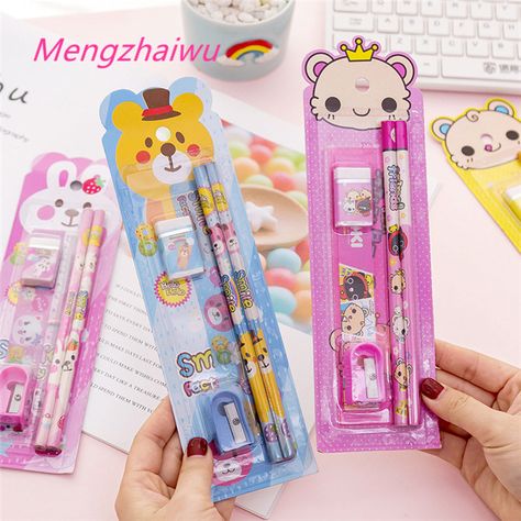 kids stationery set school supplies pencils students children gifts cartoon design 5pcs/set black pencils in natural wood https://m.alibaba.com/product/62475444310/kids-stationery-set-school-supplies-pencils.html?__sceneInfo={"cacheTime":"1800000","type":"appDetailShare"} School Supplies Pencils, Kids Stationery Set, Ruler Set, Children Gifts, Writing Supplies, Kawaii Stationery, Kids Stationery, Preschool Kids, Cartoon Design