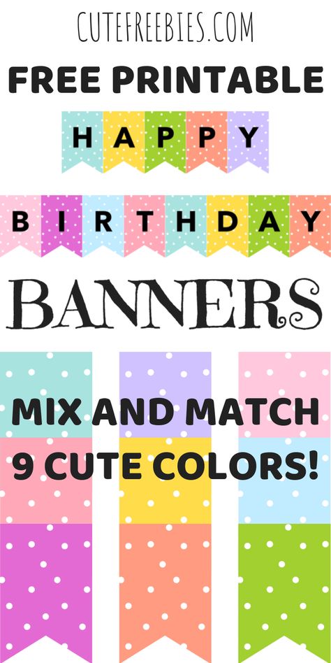 Colorful Happy Birthday Banners / Buntings - Free Printable! Cute happy birthday decorations for your kids party. Grab your free party banners now! #freeprintable #partyideas #happybirthday Birthday Banner Templates Free Printable, Banner Birthday Printable, Happy Birthday Banners Printable Free, Happy Birthday Lettering Printable, Free Happy Birthday Printables, Happy Birthday Letters Printable Free, Letter Banner Printable Free, Printable Happy Birthday Banner Letters, Free Banner Printables