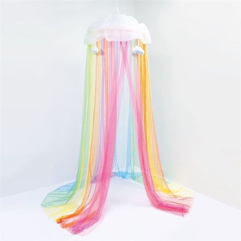 Harriet Bee Make It Real Kids Bed Canopy over The Rainbow | Wayfair.co.uk Rainbow Canopy, Girls Rainbow Bedroom, Rainbow Bed, Kids Bed Canopy, Rainbow Bedroom, Unicorn Room, Unicorn Bedroom, Rainbow Room, Rainbow Bright