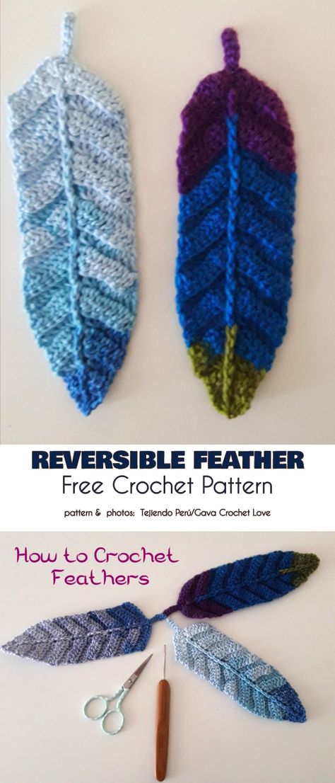 Amazing Feathers Free Crochet Patterns | Your Crochet Amigurumi Patterns, Unique Granny Square Pattern, Crochet Feathers Free Pattern, Free Crochet Stitches, Crochet Feather, Feather Bookmark, Crochet Bookmark Pattern, Crochet Bookmark, Granny Square Pattern