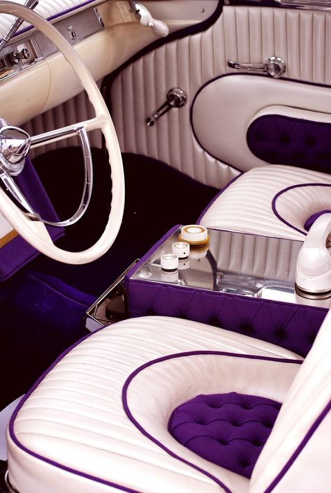 A hot car is always a must have accessory - I <3 the purple and beige seats! Purple Board, Purple And Beige, Purple Car, Daphne Blake, Purple Interior, Good Year, Purple Reign, Purple Love, All Things Purple