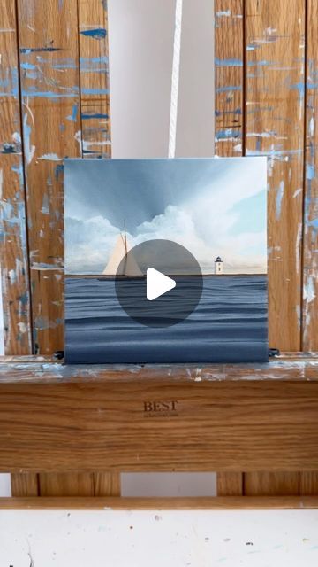 Derek Macara on Instagram: "A small acrylic painting of the @cutterbloodhound at long point light. . . . #acrylicpainting #art #seascape #sailboat #artist #wavepainting #provincetownart #americanart #realism #paintingprocess" Acrylic Sailboat Painting, Boat Painting Simple, Small Canvas Art Easy Acrylic Paintings, Easy Sailboat Painting, Sailboat Painting Acrylic, Sailboat Painting Watercolor, Boat Painting Acrylic, Sailboat Drawing, Small Acrylic Painting