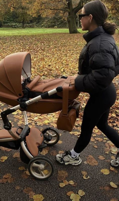 Pushing Stroller Aesthetic, Nuna Stroller Aesthetic, Mom Walking Baby In Stroller Aesthetic, Cozy Baby Room, Luxury Stroller, Baby Fruit, Pretty Pregnant, Future Mommy, Baby Momma