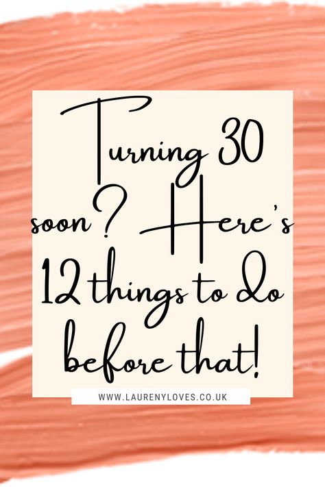 About to turn 30? Feel like taking on a challenge? Then why not try this 30th birthday challenge? Read this and discover 12 things to do before you turn 30. #bucketlist #30thbirthday #birthdaychallenge 30 Days Before 30th Birthday, Things To Do For Your 30th Birthday, 30 Things For 30th Birthday, 30th Birthday Aesthetic, 30 Years Old Quotes, 30th Birthday Activities, Things To Do Before 30, Birthday Bucket List, 30 Things To Do Before 30