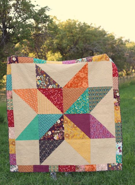 Giant Star Quilt using Indie by @Alexis R Taylor Gallery Fabrics @Pat Bravo Giant Star Quilt, Baby Quilt Tutorials, Diy Star, Giant Star, Big Block Quilts, Lone Star Quilt, Quick Quilt, Texas Star, Baby Quilt Patterns