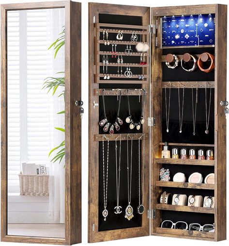 Standing jewelry armoire