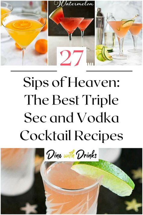 Collage of 4 triple sec and vodka cocktails. Vodka And Triple Sec Drinks, Vodka Triple Sec Drinks, Drinks With Triple Sec, Triple Sec Drinks Recipes, Triple Sec Drinks, Vodka Margarita, Vodka Punch Recipe, Triple Sec Cocktails, Vodka Cocktail Recipes