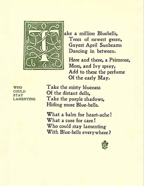 Minnie Aumonier’s poem, ‘Who Could Stay Lamenting’, from her first book, ‘Gardens in Sun and Shade’ (1920), p. 14. Poems About Poetry, May Poem, May Poems, Garden Poetry, Spring Poems, Spring Poem, Seasons Poem, Classic Poems, Chalkboard Drawings