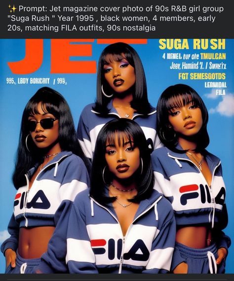 90s Fila Outfit Women, Black 80s Aesthetic, 90s Theme Photoshoot, 90s Photo Shoot, Tlc Outfits 90s, Hiphop Photoshoot, Y2k Business, Libra Photoshoot, Libra Photoshoot Ideas