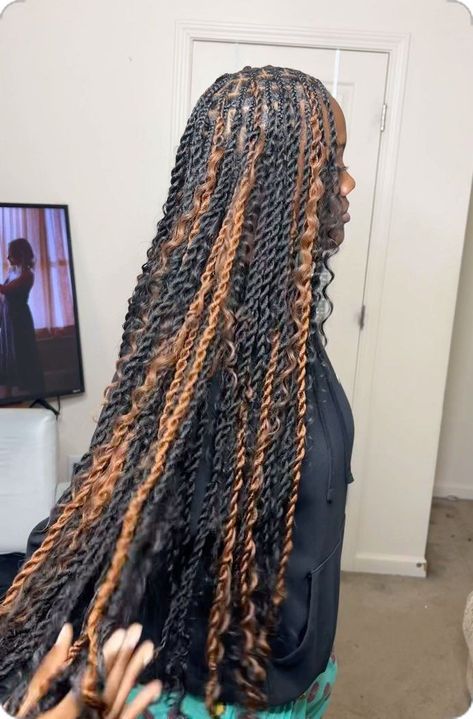 yess 😍😍! october bookings will be available tomorrow!! ———————————————————————————————————— style: small island twists + butt length… | Instagram Passion Twists With Peekaboo, Thigh Length Island Twist, Island Twist Black And Brown, Hairstyle Idea Braids, Two Colors Braids, Island Knotless Twist, Black And Brown Island Twist, Island Twist With Peekaboo, Boho Twists Blonde