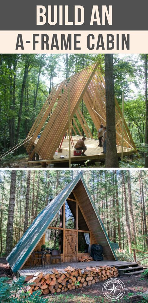 Small A Frame, Diy Cabin, Sea Change, A Frame Cabins, Cabin Inspiration, Frame Cabin, A Frame Cabin, A Frame House, Hus Inspiration