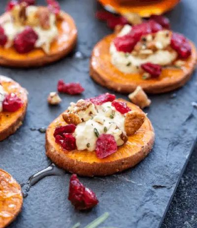 The Perfect Appetizer - MTHFR Doctors Sweet Potato Goat Cheese Appetizer, Sweet Potato Appetizer Bites, Sweet Potato Bites Appetizer, Sweet Potatoes Appetizers, Sweet Potato Appetizer Recipes, Sweet Potato Appetizer, Goat Cheese Sweet Potato, Sweet Potato And Goat Cheese, Sweet Potato Crostini