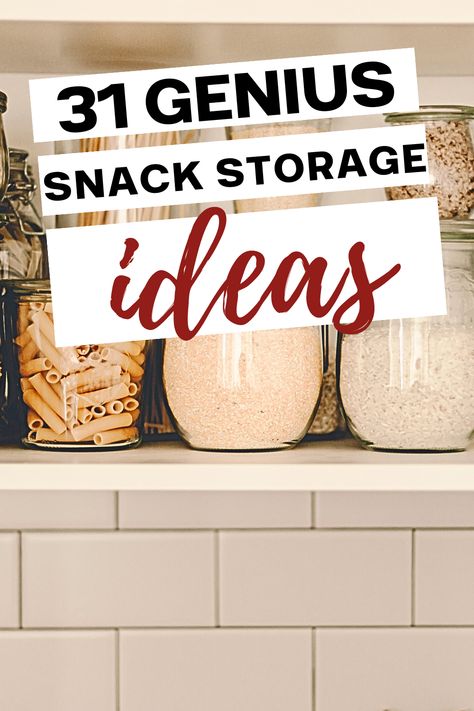 These snack storage ideas are seriously SO good!! It made my pantry organized and I can now actually find the snacks I need Snack Shelf Ideas, Cereal Organization Storage Ideas, Diy Snack Containers, Snack Storage Ideas, Kitchen Organization Hacks Diy, Kitchen Organization For Small Spaces, Canned Good Storage, Pantry Organization Baskets, Snack Storage Containers