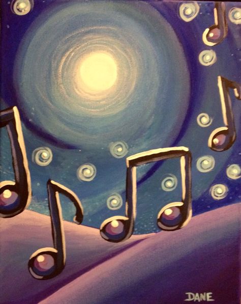 Music of the Night 11 x 14 acrylic painting on canvas. Music Painting Acrylic, Music Painting Canvas, Wine And Paint Night, Jazz Painting, Marker Painting, Dancer Painting, Music Canvas, Sagittarius Quotes, Music Of The Night