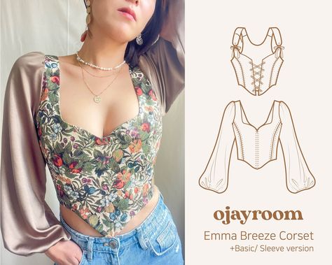 Cottagecore Corset, Romantic Cottagecore, Cottagecore Clothing, Fashion Drawing Tutorial, Diy Clothes Design, Couture Mode, Sewing Design, Diy Sewing Clothes, How To Make Clothes
