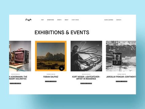 Art Gallery Website Design Inspiration, Video Gallery Web Design, Art Gallery Website, Art Galleries Design, Page Layout Design, 광고 디자인, Event Website, Gallery Website, Webpage Design