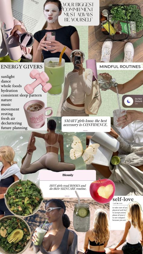 Healthy habits are self love rituals #healthy #healthylifestyle #vibes #habits #selflove #selfloveaesthetic #beauty #rituals #wallpaper #quotes #lifestyleaesthetic Collage, Drinks