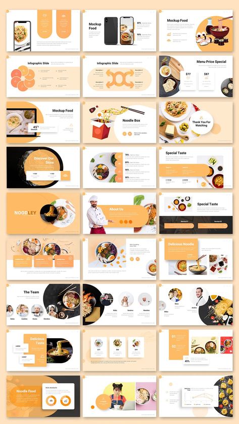 Food Keynote Template - 30 Total Slides Food Powerpoint Template, Mẫu Power Point, Module Design, Visuell Identitet, Keynote Design, Creative Powerpoint Presentations, Presentation Slides Design, 포트폴리오 레이아웃, Powerpoint Slide Designs